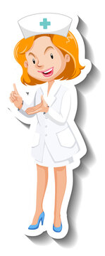 Female nurse cartoon character