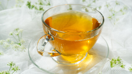 Amber refreshing hot drink for solitude and pleasure or for socializing with friends