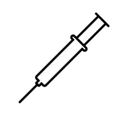 Syringe line icon, vector outline logo isolated on white background