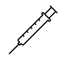 Syringe line icon, vector outline logo isolated on white background