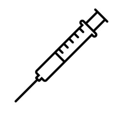 Syringe line icon, vector outline logo isolated on white background