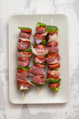 meat with pepper for barbecue on the dish