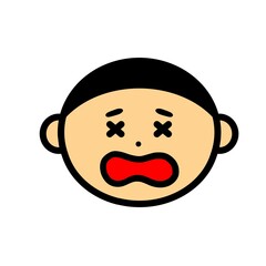 男の子　顔　パニック