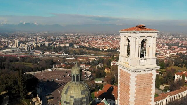 Aerial view of Vicenza from Monte Berico - Vicenza, Veneto, Italy - Drone