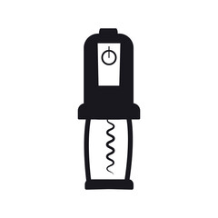 Electric corkscrew. Household kitchen appliance for opening bottles of wine, champagne, quality vegetable oil, vinegar. Vector illustration, icons isolated