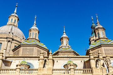 Obraz premium Cathedral-Basilica of Our Lady of the Pillar is a Roman Catholic church in the city of Zaragoza, Aragon, Spain, Europe