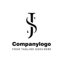 modern letter js, letter sj company logo template