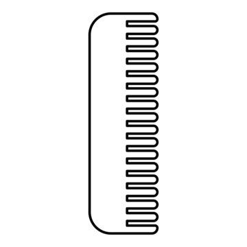 recommend clip art: Comb contour outline line icon black color vector illustration image thin flat style