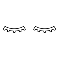 Lashs mascara make up concept silhouette contour outline line icon black color vector illustration image thin flat style