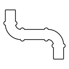 Pipe contour outline line icon black color vector illustration image thin flat style