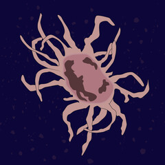 Vector illustration of single-celled eukaryote Acritarcha, Protozoa