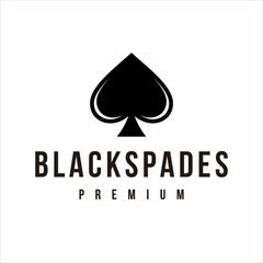 black spades icon logo design template vector on white background