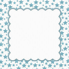 Fun border with blue star on white