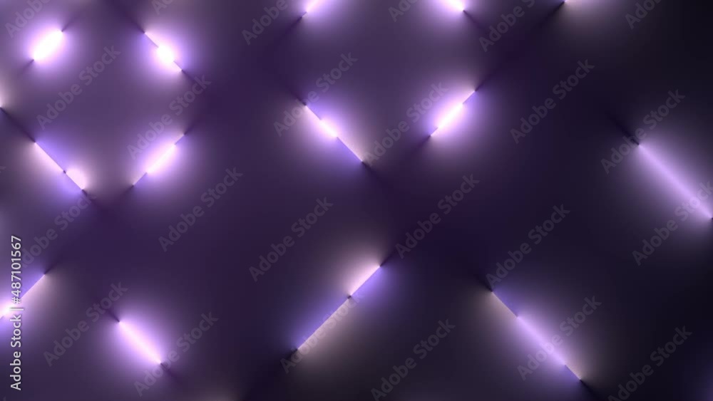 Aufkleber Movement pink and violet fluorescent lamps 3d rendering pattern loop animation