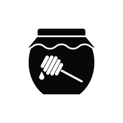 honey jar icon vector food logo  sign