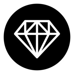 Diamond Gemstone Jewelry Flat Icon Isolated On White Background