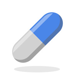 Blue medical pill icon