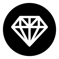 Diamond Gemstone Jewelry Flat Icon Isolated On White Background