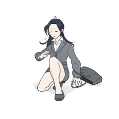 怪我した女性社会人
