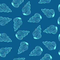 Summer light simple seamless pattern with shell hand sketch. For any textile design, wallpaper or background. Vector for the design.