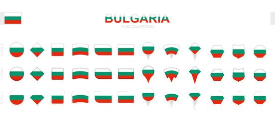 Large collection of Bulgaria flags of various shapes and effects.