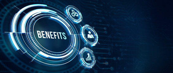 Internet, business, Technology and network concept.Employee benefits help to get the best human resources. Business concept. 3d illustration.