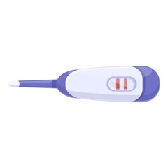 Young pregnant test icon cartoon vector. Positive test. Urine result