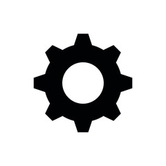 Settings minimalistic flat vector icon with sharp corners. Gear, cogwheel