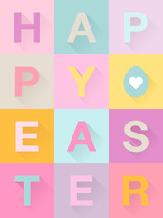 Osterkarte Flat Design Happy Easter