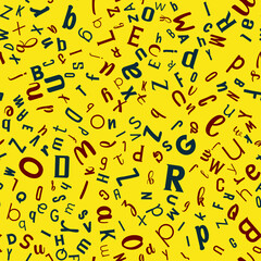 Letters, alphabet, education, school concept. Seamless vector EPS 10 pattern. Flat style
