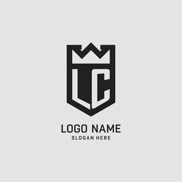Initial LC logo shield shape, creative esport logo design