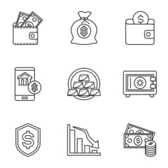 line finance related icons, simple graphic elements for web and mobile