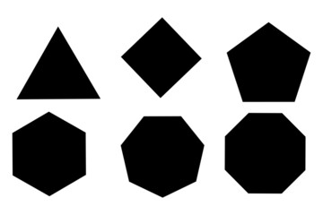 set of black and white icon shapes