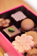 美味しいバレンタインチョコレートのクローズアップ写真