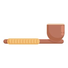 Old smoking pipe icon cartoon vector. Cigar tobacco. Smoke pack