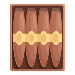 Cigar pack icon cartoon vector. Tobacco smoke. Nicotine leaf