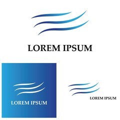 water wave logo design template