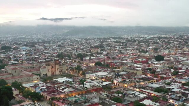 Aerial view of touristic spots in Oaxaca, Mexico