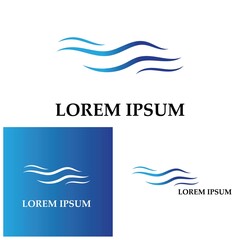 water wave logo design template