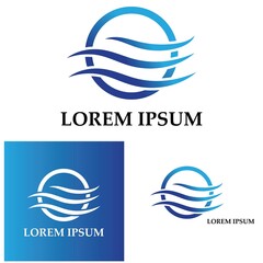water wave logo design template