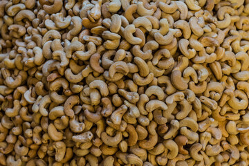Peeled cashew nuts on display in a shop in Yerevan. Armenia 