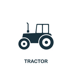 Tractor icon. Monochrome simple Tractor icon for templates, web design and infographics