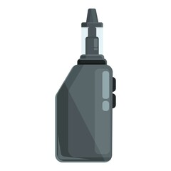 Black vaper icon cartoon vector. Electronic vape. Bottle juice