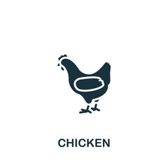 Chicken icon. Monochrome simple Chicken icon for templates, web design and infographics