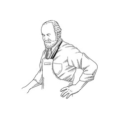 face old man drawing sketch