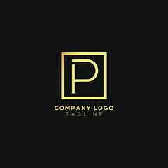 Abstract premium linear letter P logo icon design modern minimal style illustration.