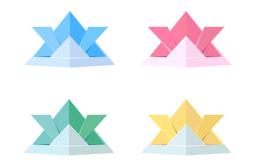 折り紙のカブトのイラストセット