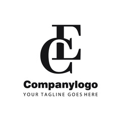 letter ce, letter ec company logo template - obrazy, fototapety, plakaty