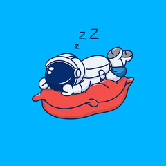 cute astronaut design sleeping on the bed