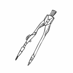 Divider doodle illustration in vector. Hand drawn divider icon in vector. Compass doodle illustration in vector.